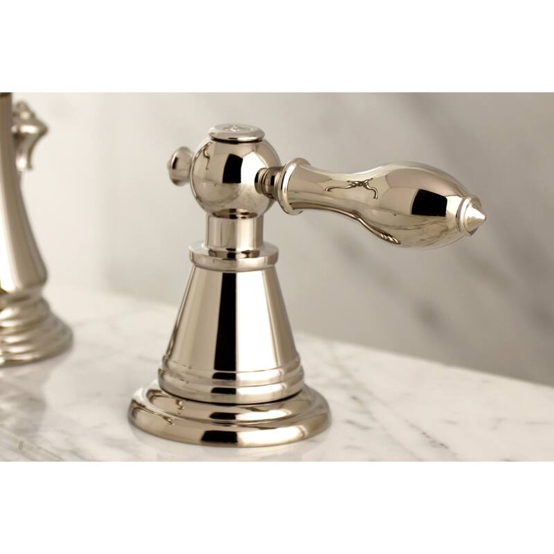 English Classic Deck Mount Widespread Bathroom Faucet with Brass Pop-Up in Brushed Brass