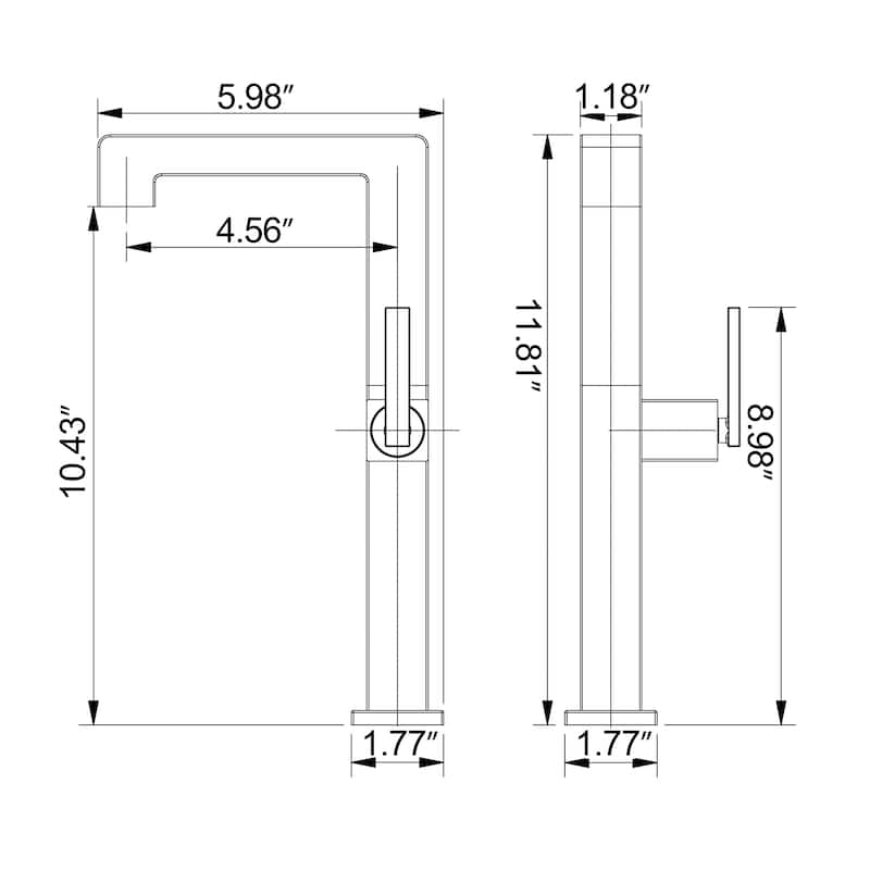 7.8"-11.8"H Solid Brass Single Handle Single Hole Bathroom Sink Faucet