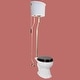 preview thumbnail 2 of 7, High Tank Pull Chain Toilet White Ceramic High Tank, Round Bowl and Brass PVD Pipes 74" Adjustable Height Renovators Supply
