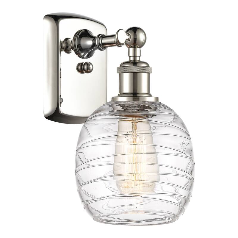 Innovations Lighting 516-1W-11-6 Belfast Sconce Belfast 11" Tall Wall - Polished Nickel / Deco Swirl