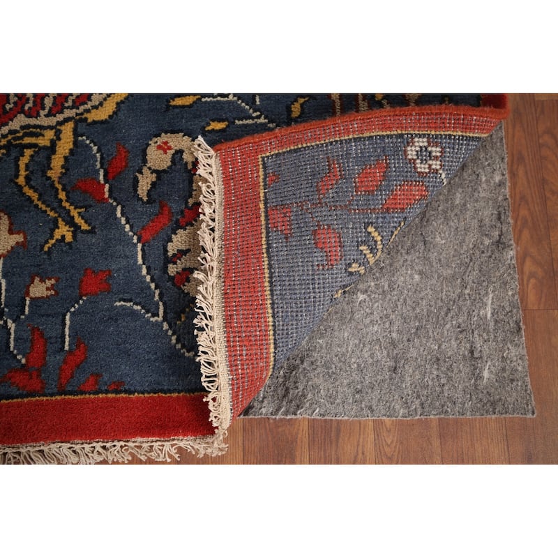 Animals Design Blue Ziegler Oriental Area Rug Handmade Wool Carpet - 8'3"x 11'7"
