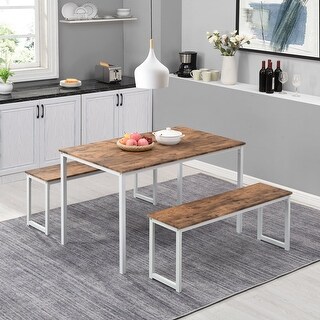 3 - Piece Dining Set, Kitchen Table with 2 Benches - Bed Bath & Beyond ...