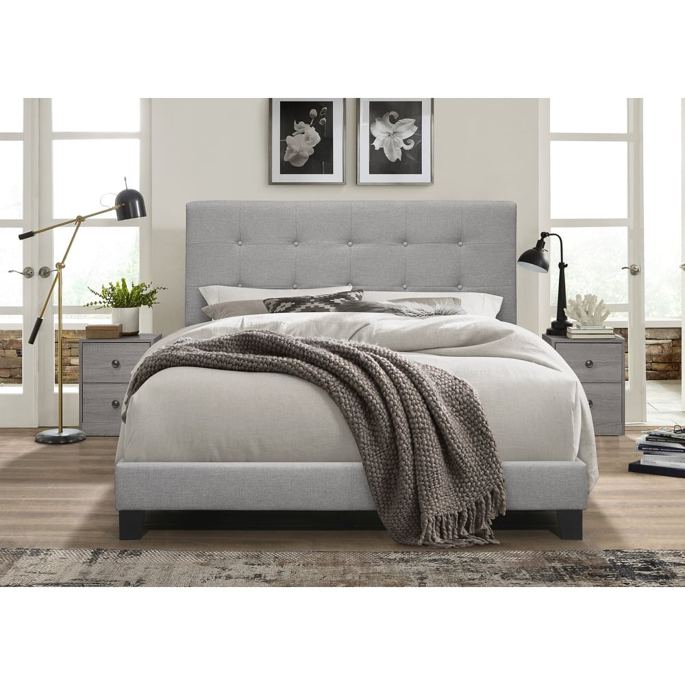 Sara Upholstered Panel Bed With 2 Nightstands