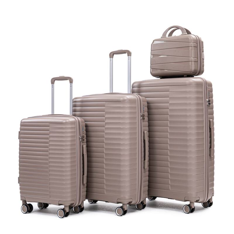 14IN 20IN 24IN 28IN 4 pcs/set in PP Spinner Wheel Luggage, Carry on Suitcase, Iron Pull Rod, Combination Password Lock