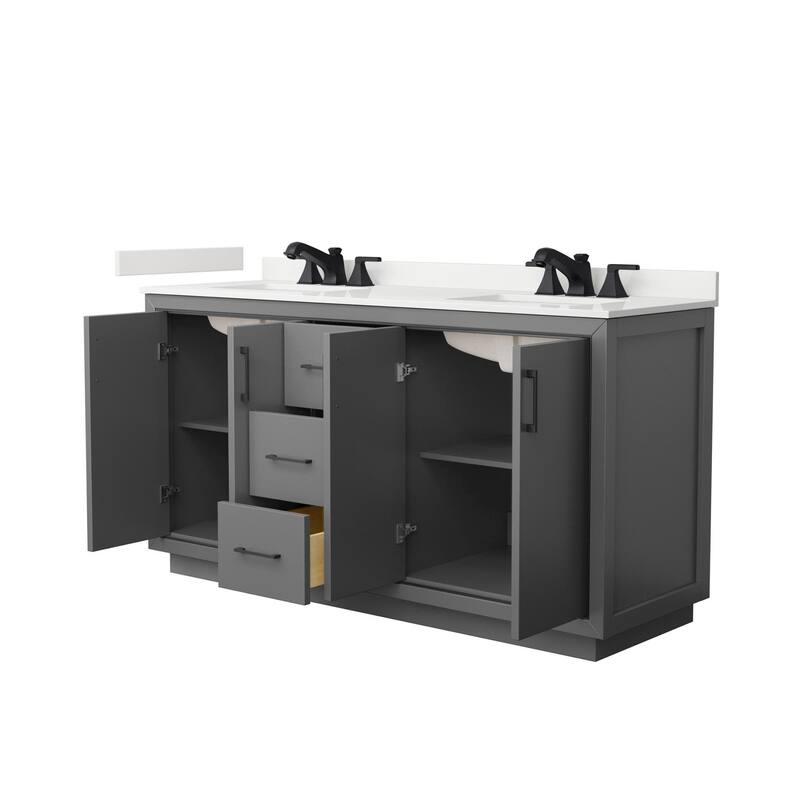 Wyndham Collection WCF111166D-QTZ-US3MXX Icon 66" Free Standing Double