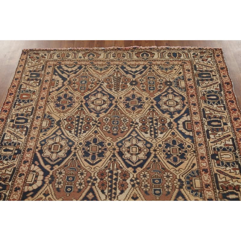 Vegetable Dye Bakhtiari Persian Vintage Rug Hand-Knotted Wool Carpet - 5'0" x 6'3"