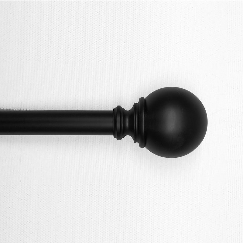 Lumi 1" Single Curtain Rod Brushed Nickel/Black/Oil Bronze-Ball finial