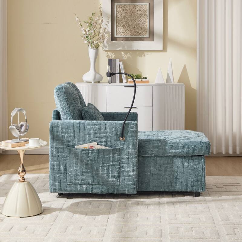 Multifunctional Lazy Person Sofa Recliner can be Stored Storage Backrest with Cell Phone Bracket Single Leisure Chair