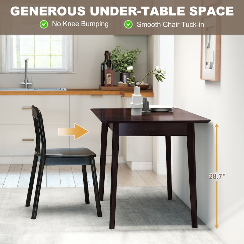Rubberwood and MDF Mid-Century Modern Dining Table - 47.2" L x 29.5" W x 29.5" H