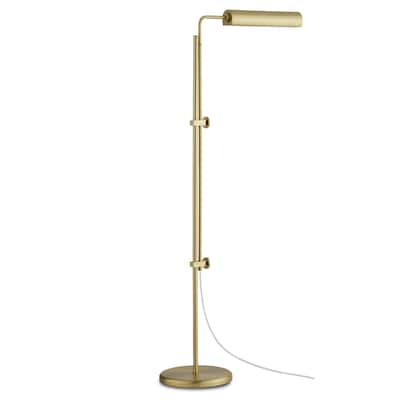 Currey & Company Satire Brass Floor Lamp - 55"h x 11"w x 24"d