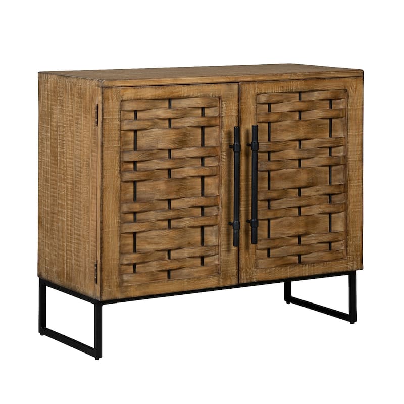 Osin Accent Buffet Cabinet, Woven Door Front, 41 Inch Natural Brown