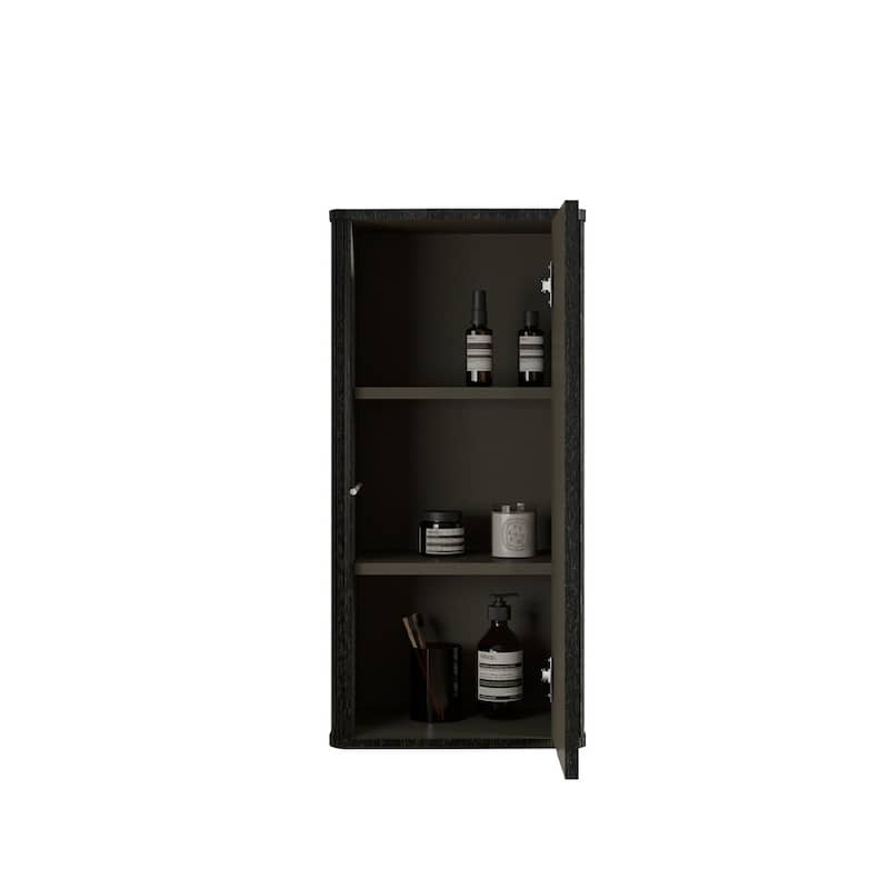 Striped Brushed Floating Bathroom Floating Side Cabinet,Wall-Mounted
