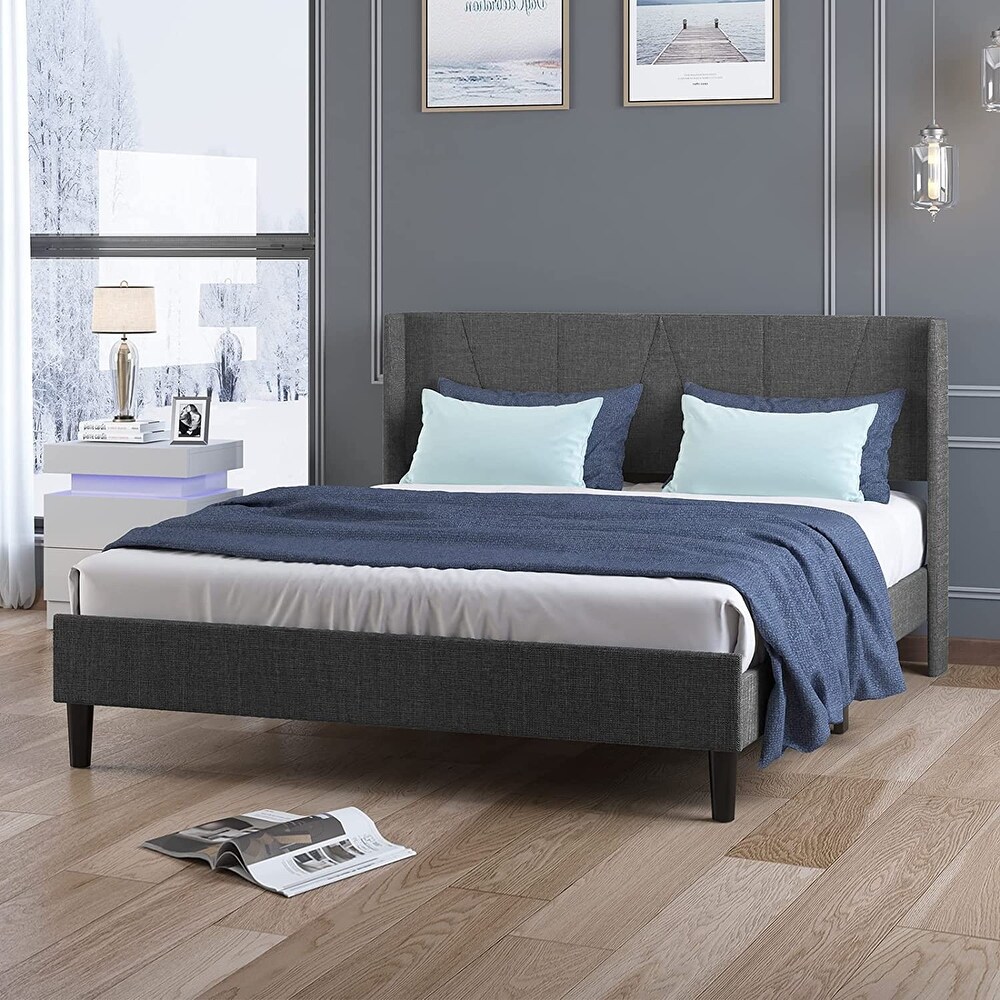 Mecor full size led bed frame deals with 8 color changing led lights headboard