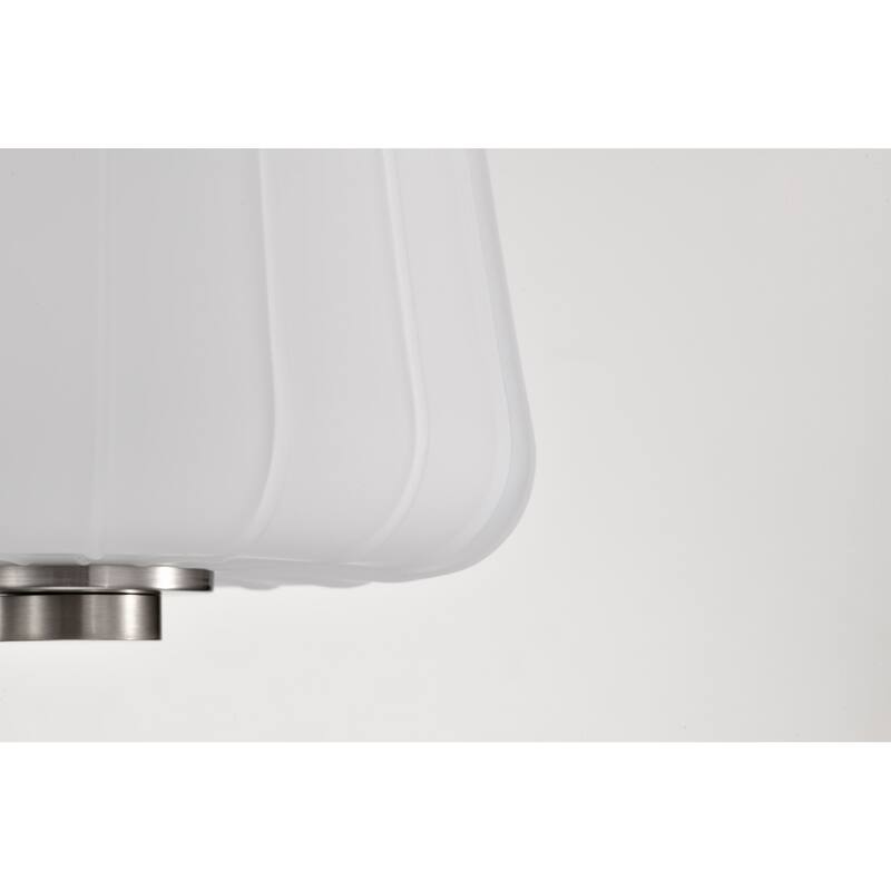 Lune Mini Pendant Brushed Nickel Finish Etched White Glass - Brushed Nickel