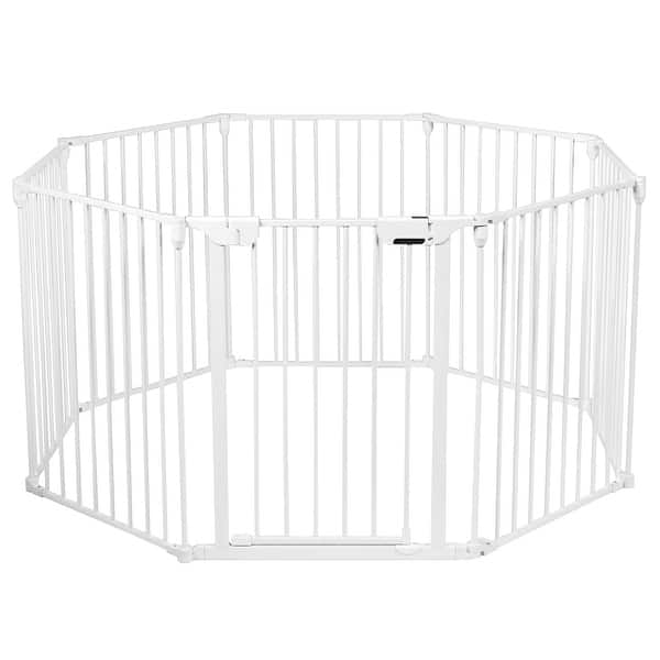 slide 1 of 10, Costway 8 Panel Baby Safe Metal Gate Play Yard Barrier Pet Fence Wall - See details White - See details