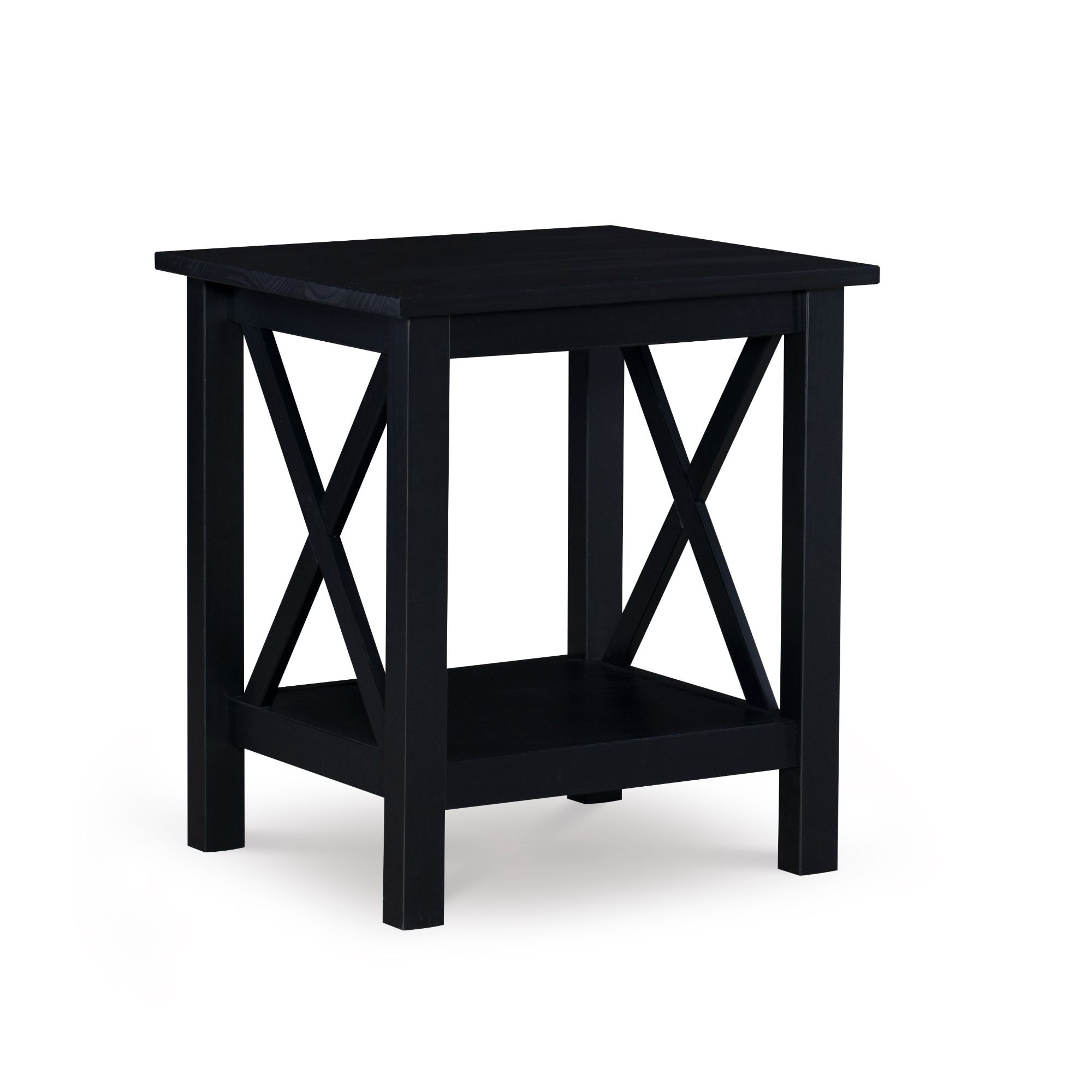 Accent End Table with Bottom Shelf - 22" - Black