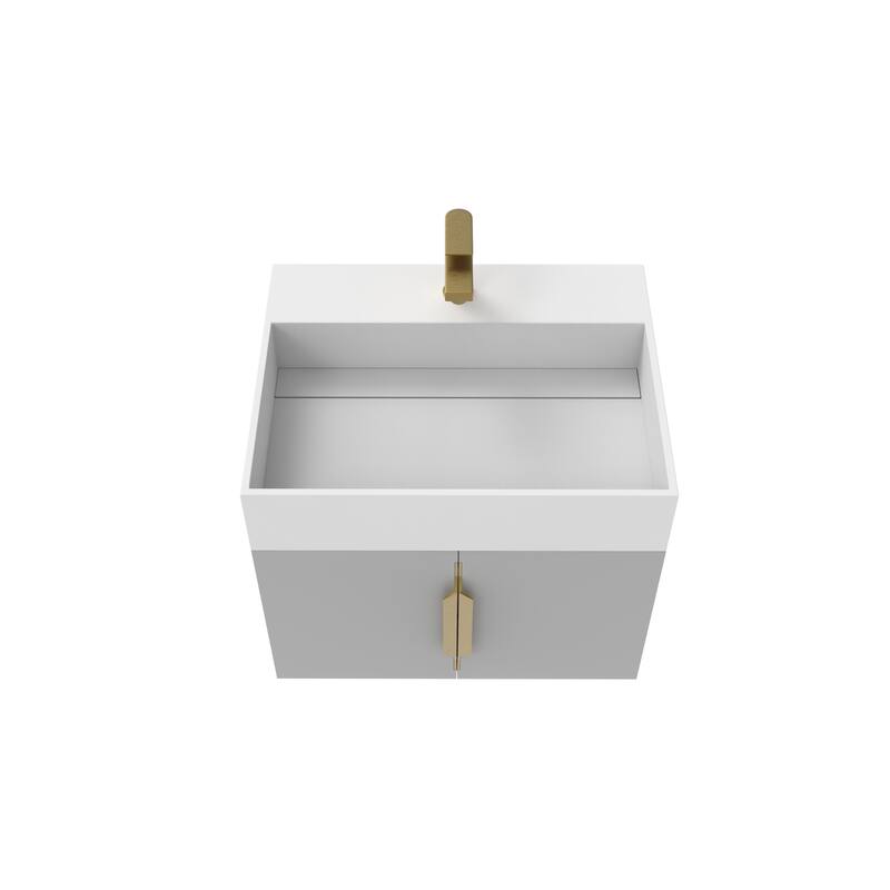 Amazon 24" Wall Mounted Bathroom Vanity Set w/ White Top