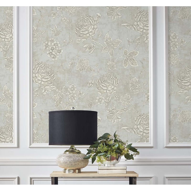 Seabrook Designs Isbell Floral Branch Unpasted Wallpaper
