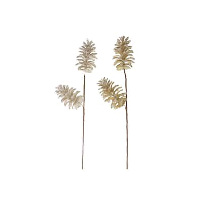 Christmas Glitter 2 Head Pinecone Spray - Set of 6