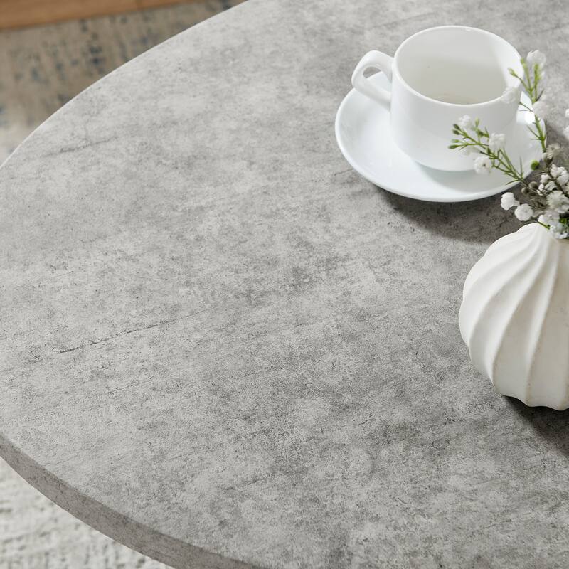 Roundhill Furniture Modern Harmony Wood Oval Coffee Table