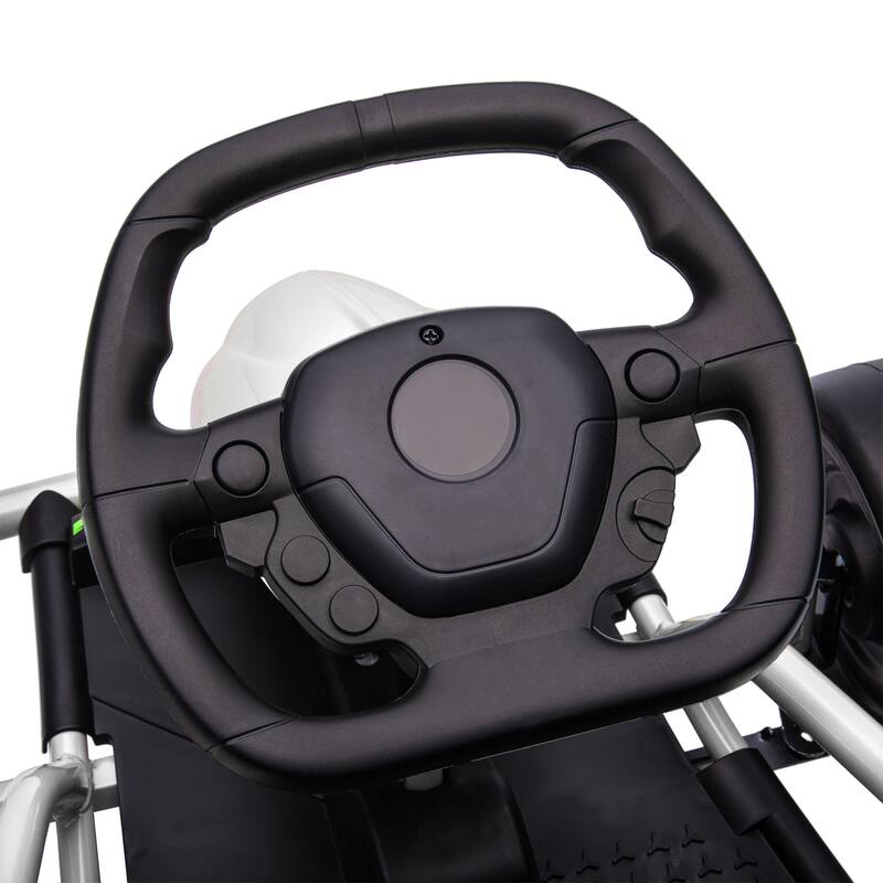Aosom 24V 8.1 MPH Electric Go Kart, Drifting Car Battery Powered Ride on Toy Outdoor with Slow Start, Music, Horn Honking