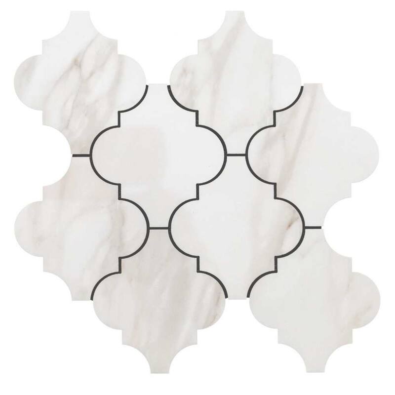The Tile Life Stately Arabesque 11x12 Calacatta Gold Porcelain Floor, Wall & Backsplash Tile