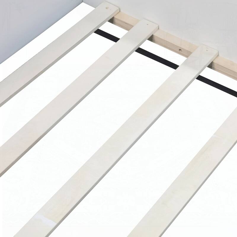 Upholstered Daybed Frame with Fence and Stairs