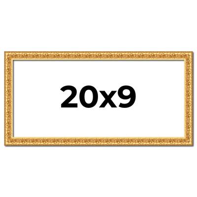 20x9 Frame Gold Real Wood Picture Frame Width 1 inches | Interior