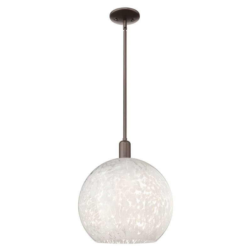 Innovations Lighting Endless Possibilities Arcadia - White Mouchette - 1 Light 14" Stem Hung Mini Pendant - Oil Rubbed Bronze