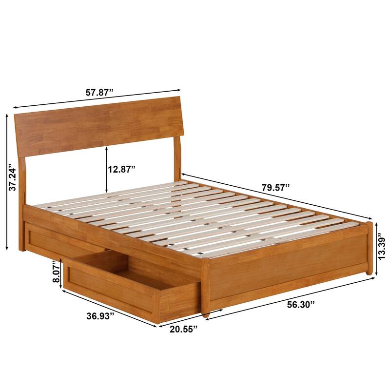 Norla Wood Platform Bed with Storage Drawers