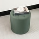 preview thumbnail 17 of 60, Adeco Round Ottoman Upholstered Tufted Faux Leather Footrest