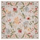preview thumbnail 34 of 63, SAFAVIEH Handmade Chelsea Rubi French Country Floral Wool Rug 3' Square - Grey - Square