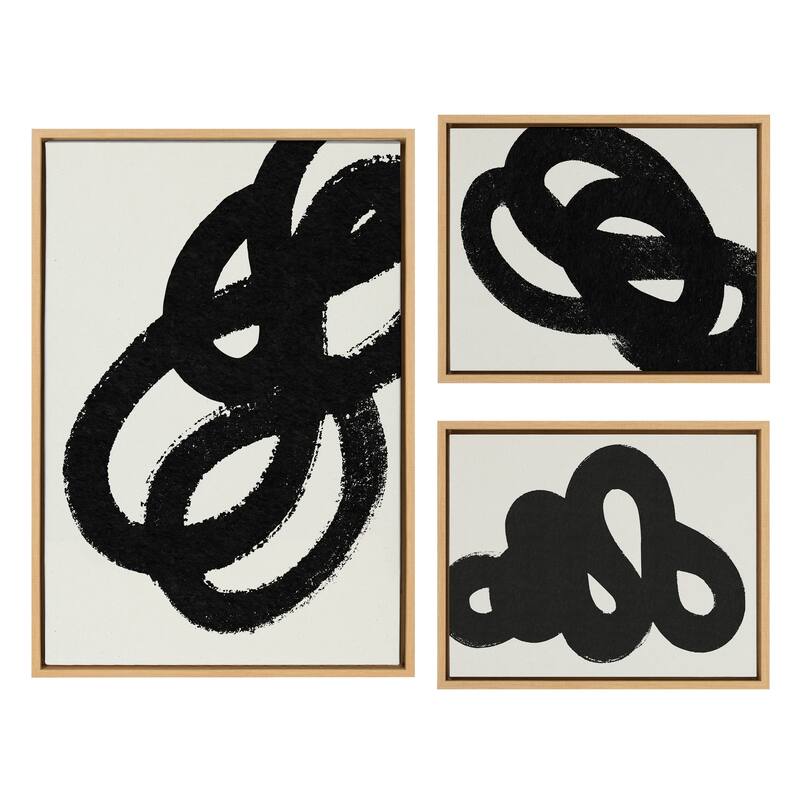 Kate and Laurel Sylvie Path Framed Canvas by Rocket Jack - Natural - 3 Piece