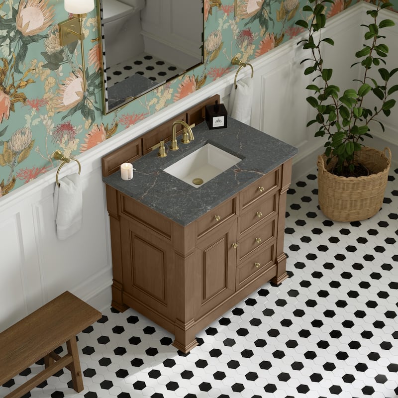 Brookfield 36" Single Vanity, Pecan - Parisien Bleu