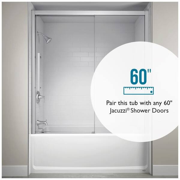 Shop Jacuzzi Lns6032wlr2xx Linea 60 X 32 Whirlpool Alcove Bathtub With Overstock 28443914 White White Trim