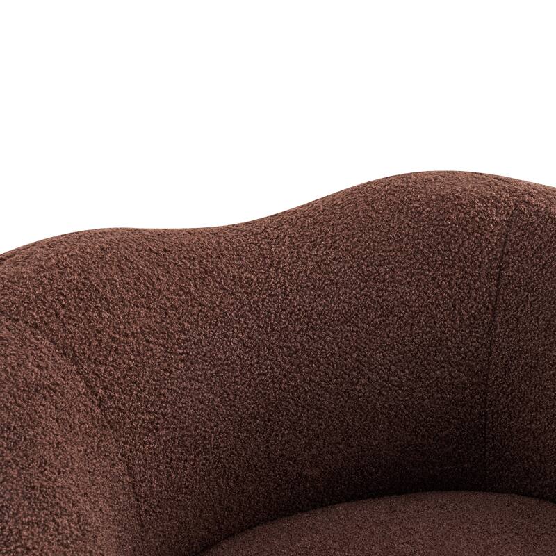 Christopher Knight Home - Aradia Contemporary Boucle Upholstered 360° Swivel Club Chair with Curved Backrest & Wooden Base