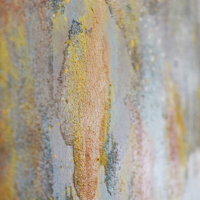 Pasargad Home Prism — Hand-Painted Abstract Oil Painting on Canvas, Blue & Beige with Gold Accents