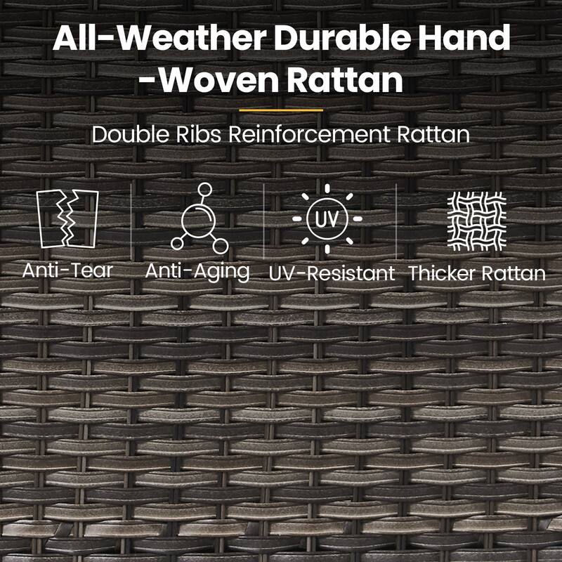 High Back Outdoor Swivel Patio Rattan Chairs