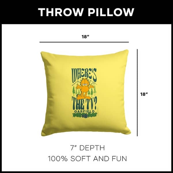 dimension image slide 4 of 6, Nickelodeon Garfield 18 Inch Throw Pillow