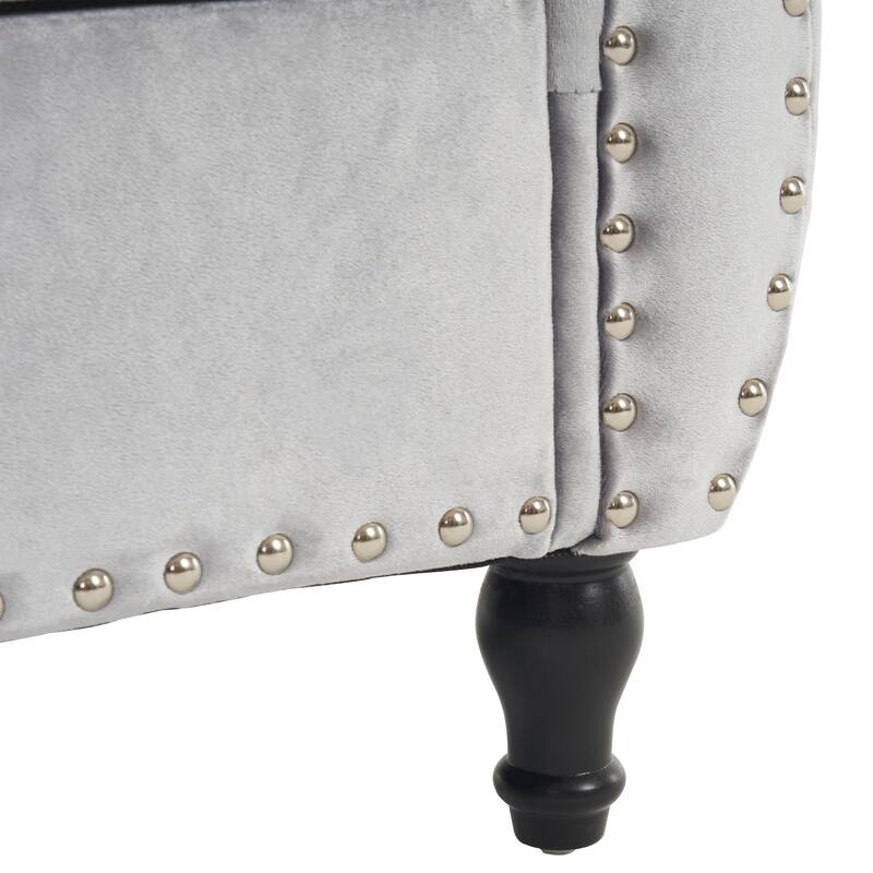 Velvet Multifunctional Storage Rectangular ottoman bench with 1 Pillow