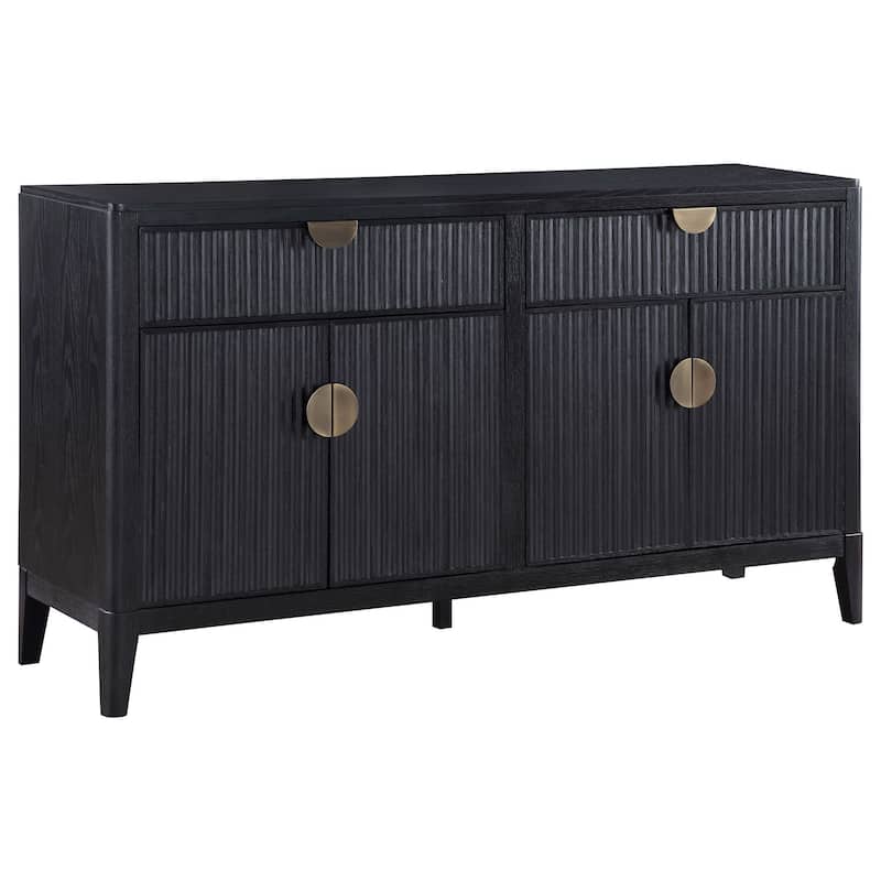 Jack 64 Inch Sideboard Buffet Console, 2 Drawers and 2 Cabinets, Black