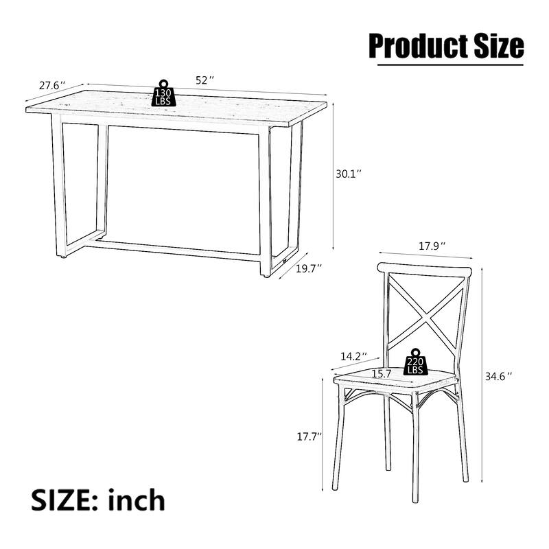 Kitchen Table Set Perfect for Kitchen, Breakfast Nook, Living Room Occasions
