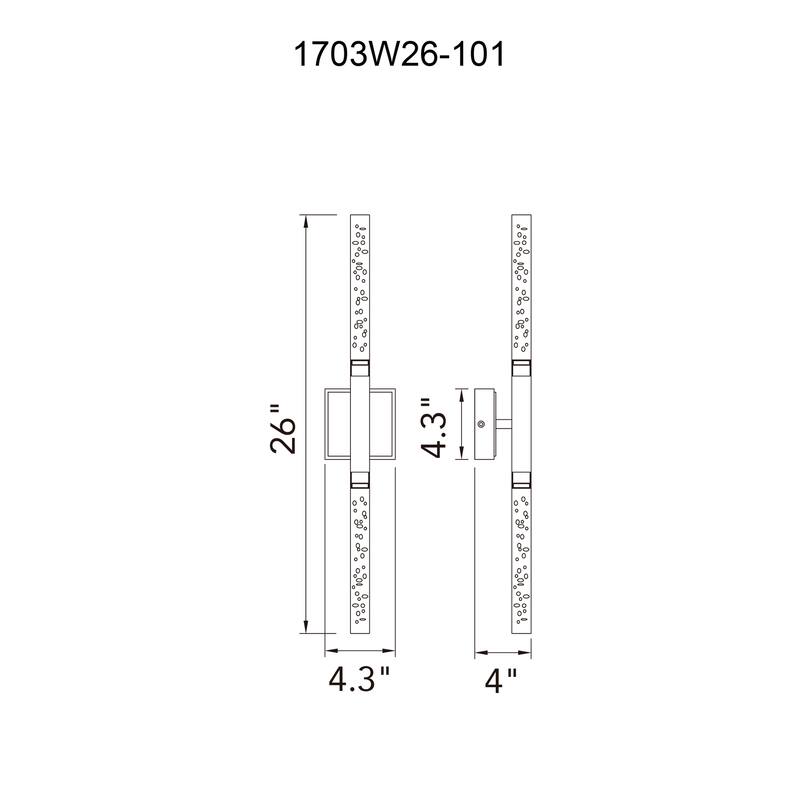 Dragonswatch Integrated LED 26in Black Vanity Light