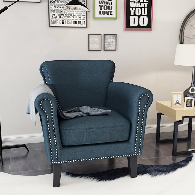 Navy Blue 31" Upholstered Club Chair