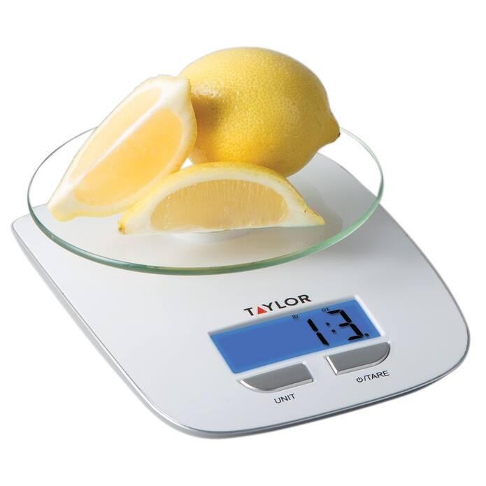 Taylor Glass Platform Digital Kitchen Scale - White