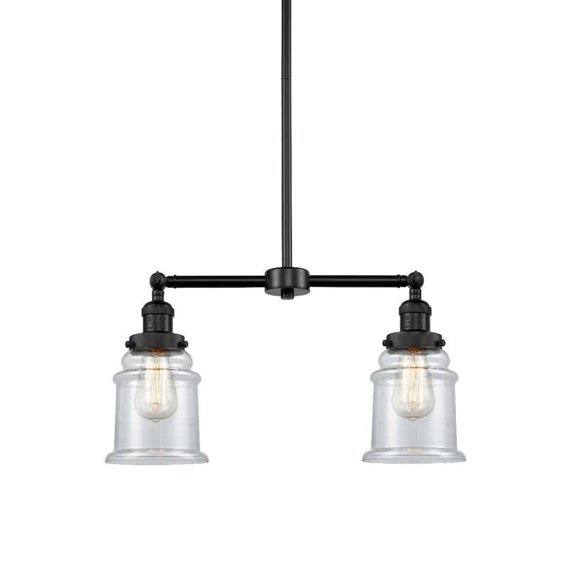 Innovations Lighting Canton 2 Light 21" Wide Linear Chandelier - Matte Black / Clear