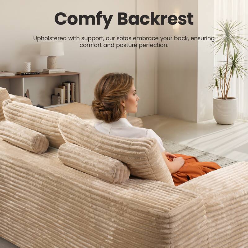 ​​OVIOS Lazy Chaise Lounge Sofa with Ottoman​