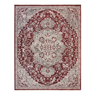 Gertmenian Astris Laval Traditional Red/Beige Medallion Wide Border Polypropylene Area Rug
