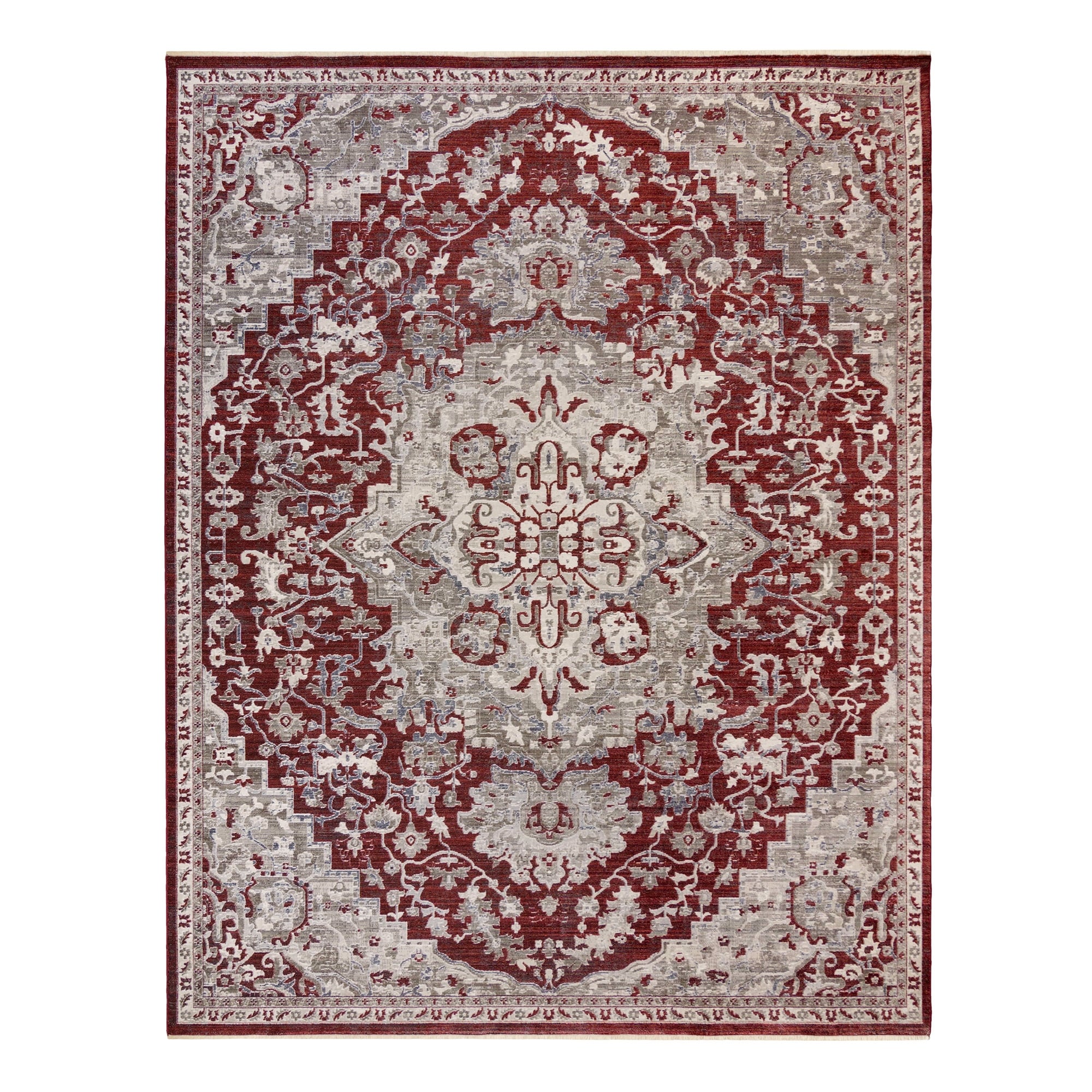 Gertmenian Astris Laval Traditional Red/Beige Medallion Wide Border Polypropylene Area Rug