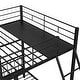 preview thumbnail 22 of 22, Full Over Twin & Twin Bunk Bed, Metal Triple Bunk Bed with Drawers and Guardrails